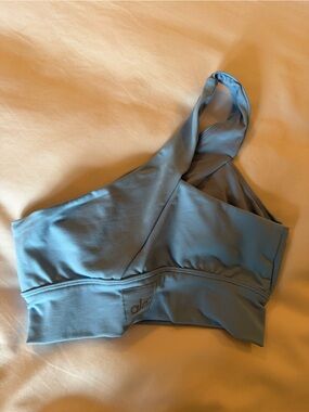 ALO one shoulder sports bra tank top - Light Blue